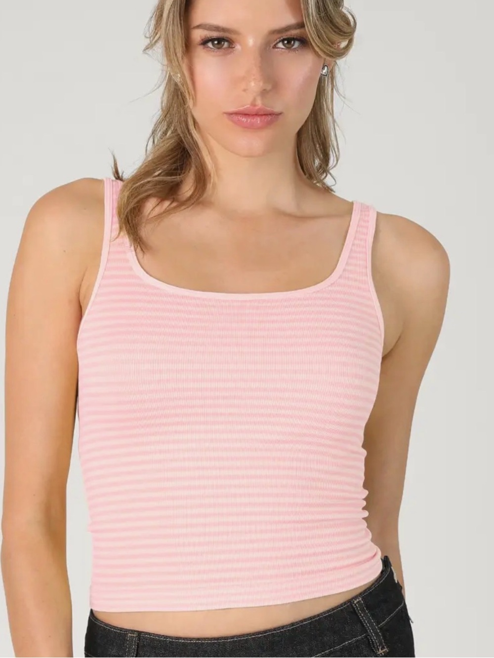 Icy Pink Striped Tank